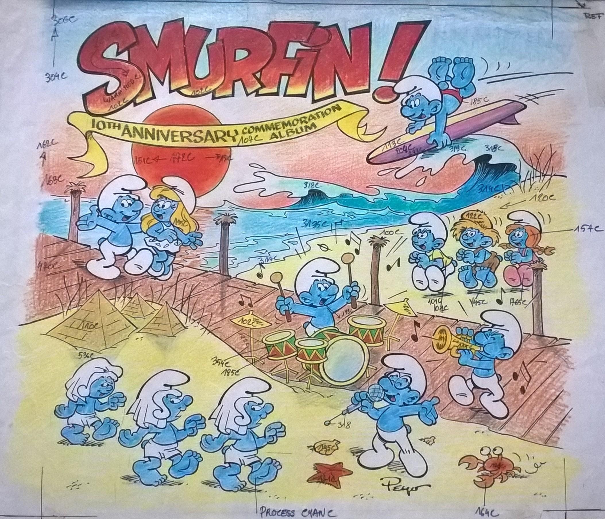 Projekt animacyjny na papierze - SMURFIN! 10th ANNIVERSARY COMMEMORATION ALBUM – Album z okazji 10-lecia – SMERFY