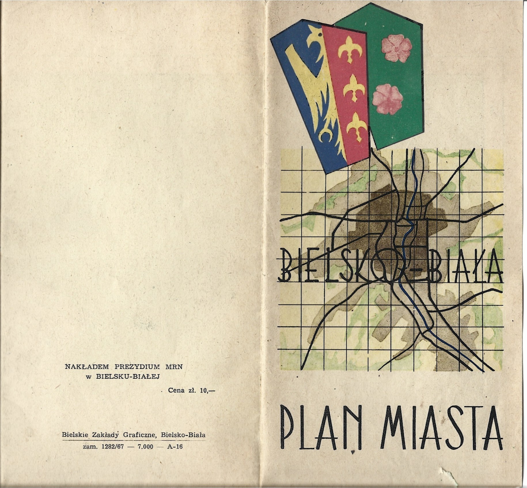 Plan miasta Bielska-Białej, 1967 r.