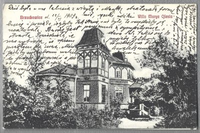 Pocztówka - Brzuchowice. Willa Marya Olesia, 1909 r. - Kresy wschodnie