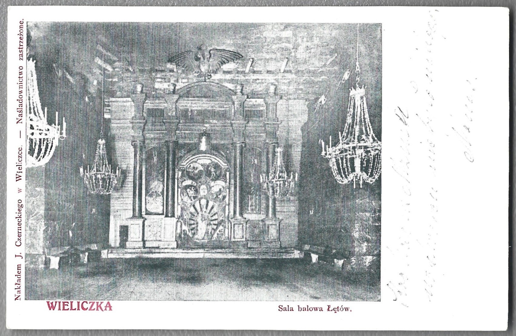 Pocztówka - WIELICZKA. Sala balowa Łętów