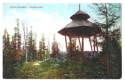 Pocztówka - Bielitz-Beskiden. Steffansruhe  -  Bielsko-Beskidy. Altana na Stefance/Koziej Górze, 1913 r.