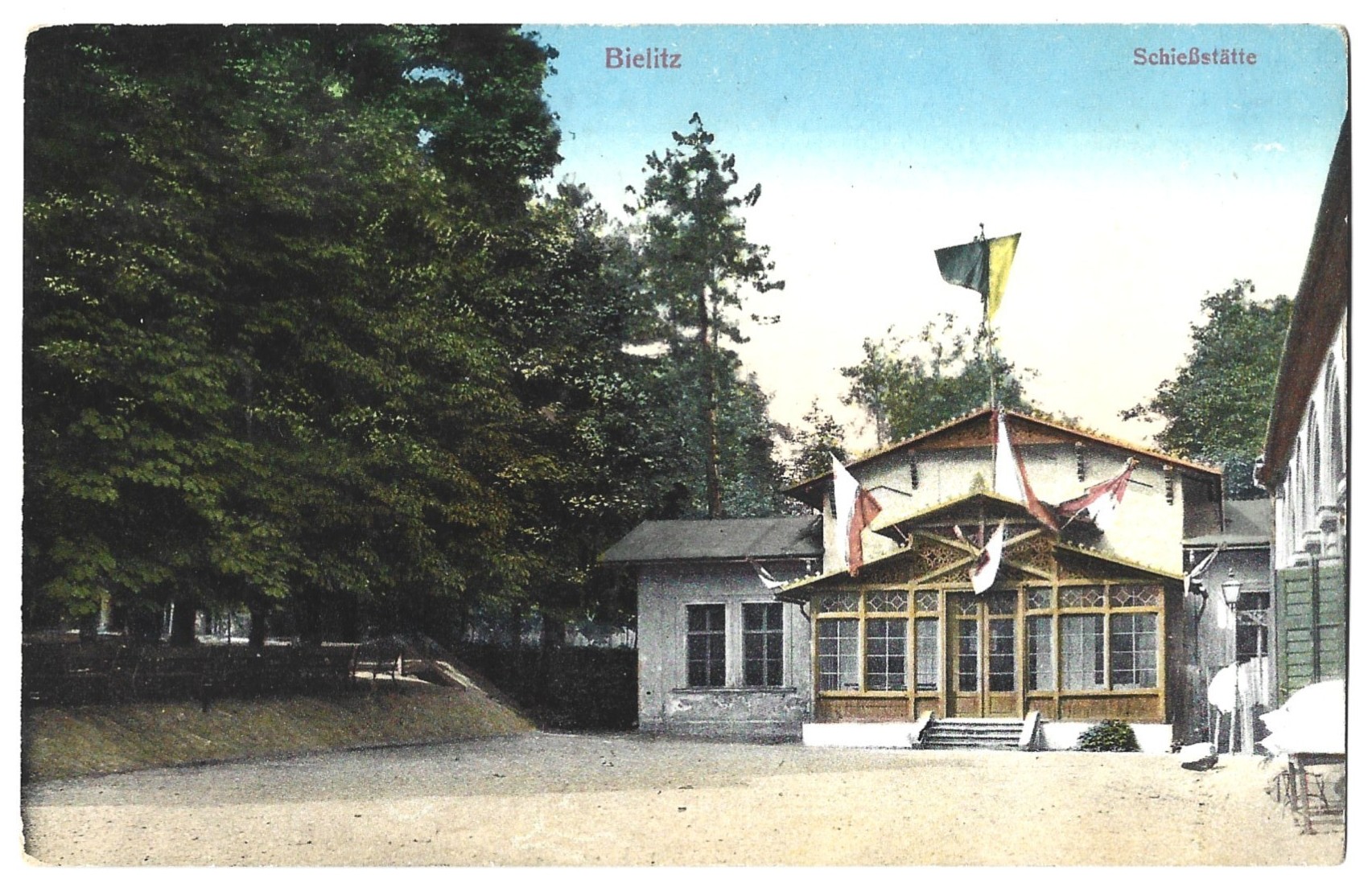 Pocztówka - Bielitz. Schießstätte  -  Bielsko. Strzelnica, 1912 r.