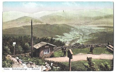 Pocztówka - Bielitz. Beskidengebirge-Bistraital - Bielsko. Beskidy - Dolina Bystrej, 1913 r.