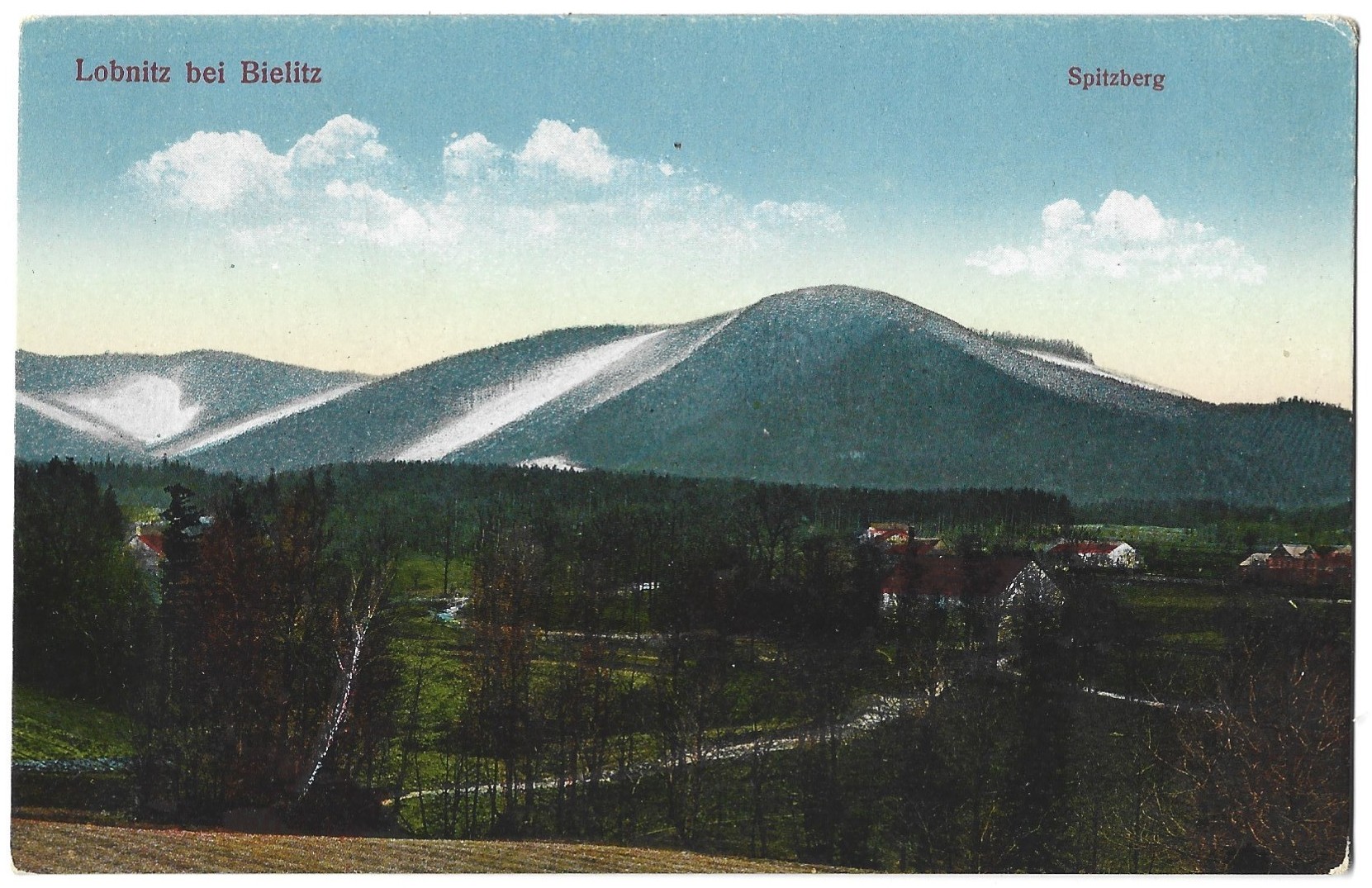 Pocztówka - Lobnitz bei Bielitz. Spitzberg - Wapienica koło Bielska. Palenica, 1916/17