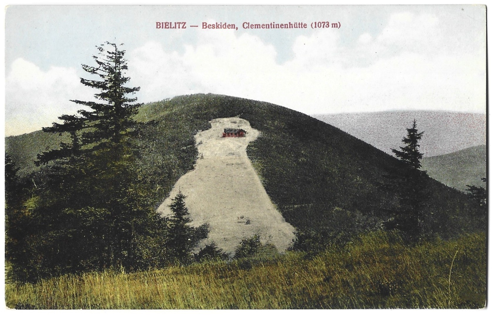 Pocztówka - BIELITZ-Beskiden, Clementinenhutte (1073 m) -  BIELSKO-Beskidy, Schronisko Klementynki, 1914 r.