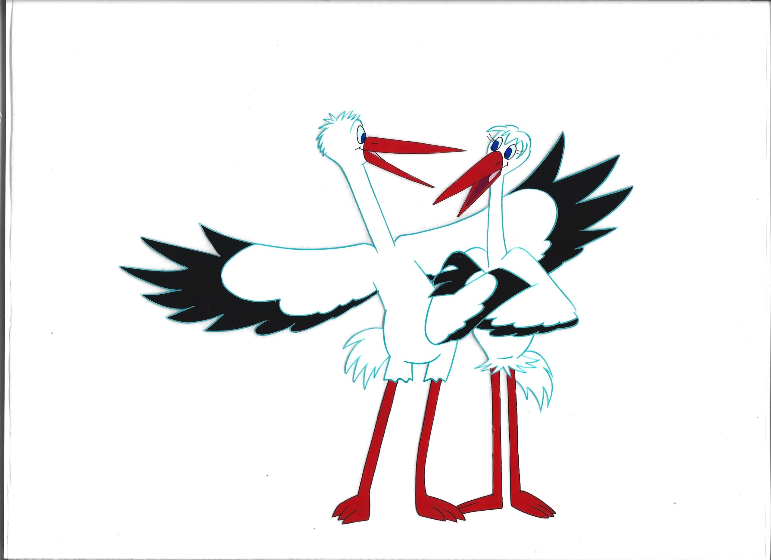 Folia animacyjna celuloidowa z bajki "Między nami bocianami” – MATYLDA i WOJTEK