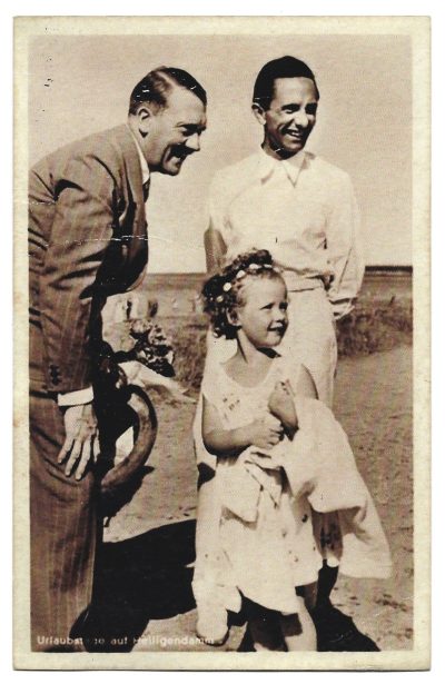 Pocztówka - Adolf Hitler i Joseph Goebbels - Wakacje w Heiligendamm