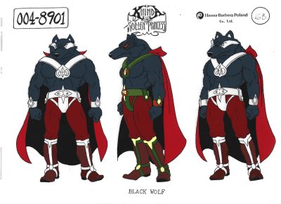 Folia animacyjna z bajki „KHINDA The Golden Princess” BLACK WOLF – „KHINDA-Złota Księżniczka” – Czarny Wilk