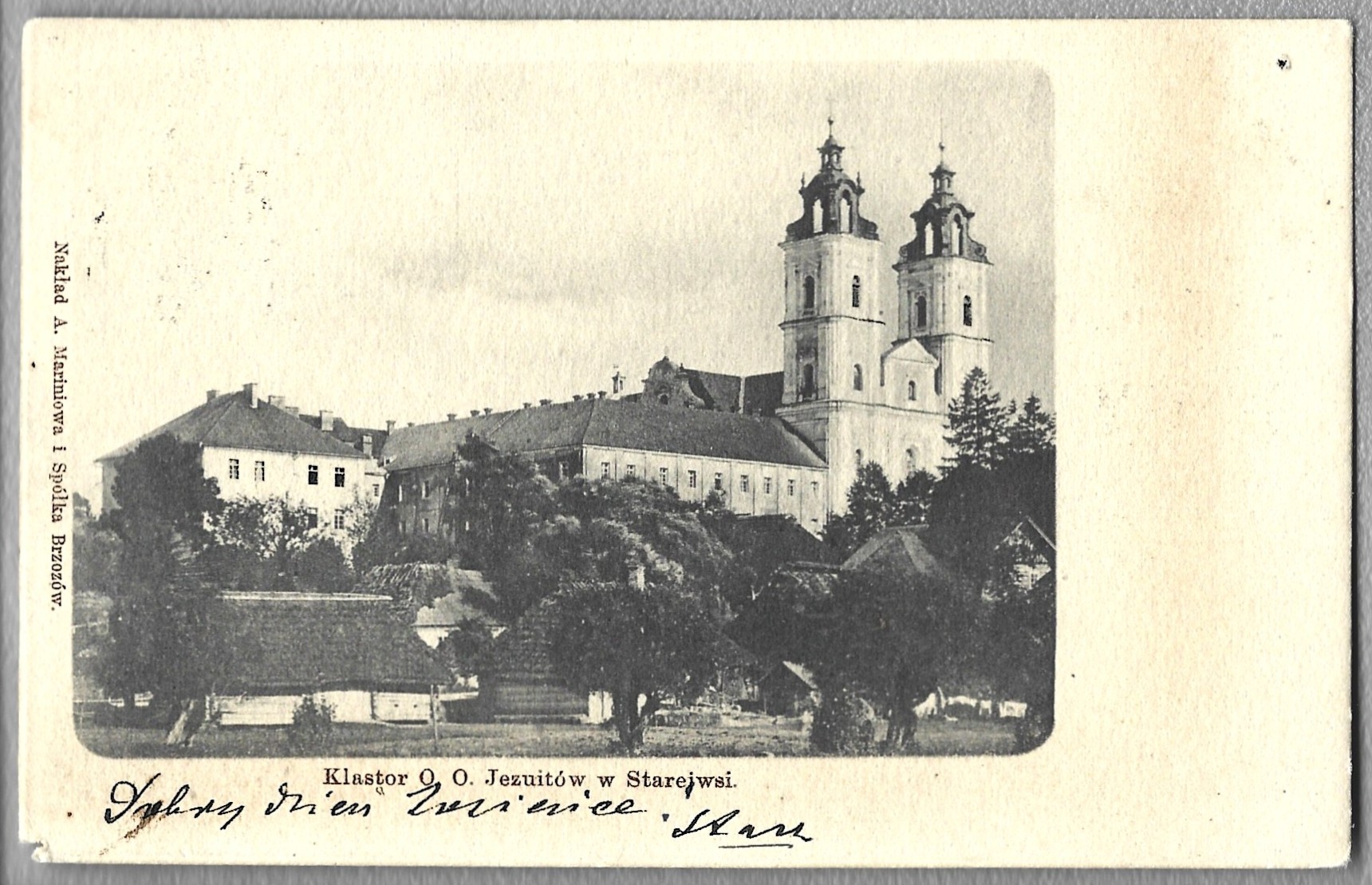 Pocztówka - Klasztor O. O. Jezuitów w Starejwsi, 1910 r.