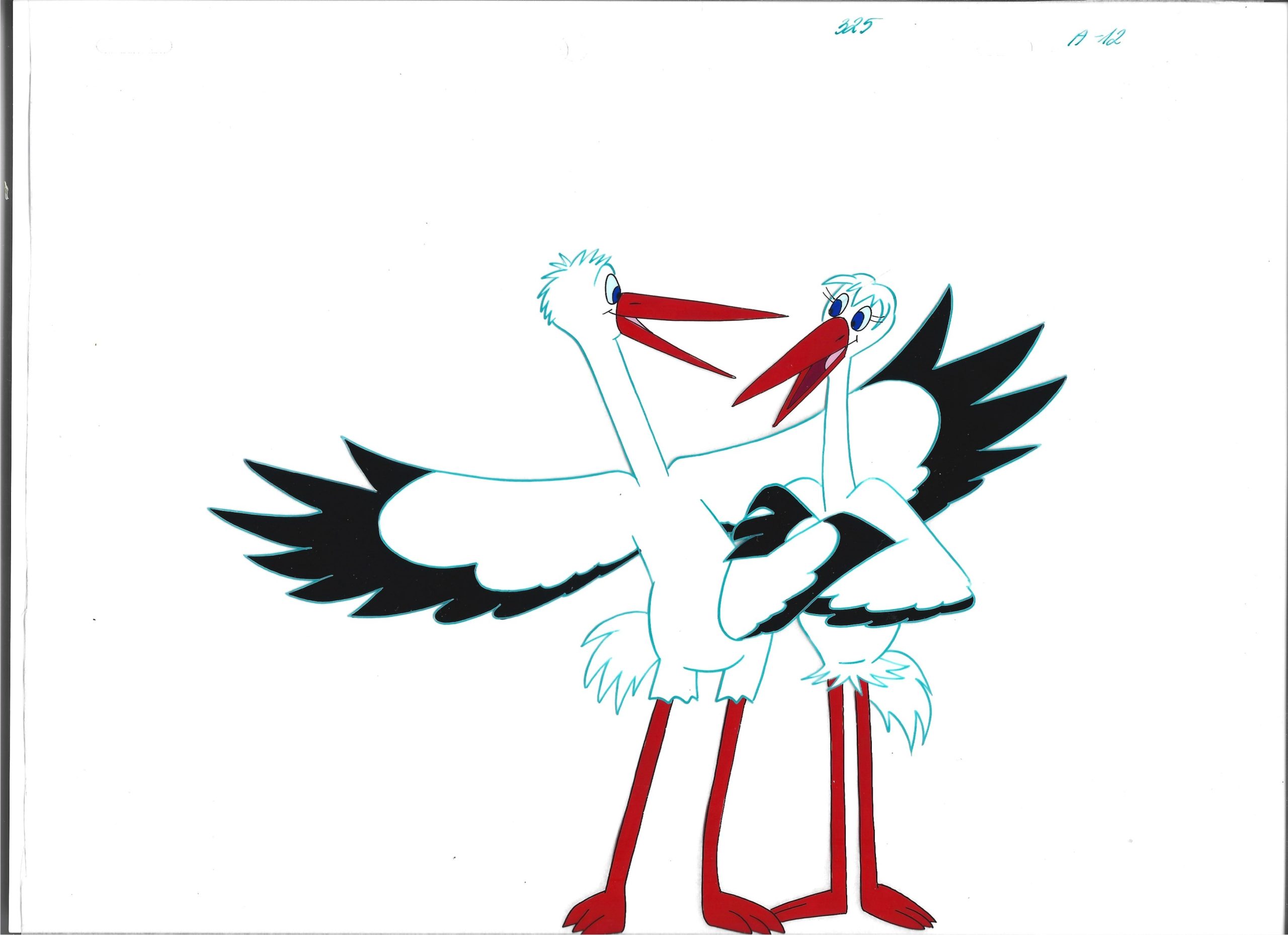 Folia animacyjna celuloidowa z bajki "Między nami bocianami” – MATYLDA i WOJTEK