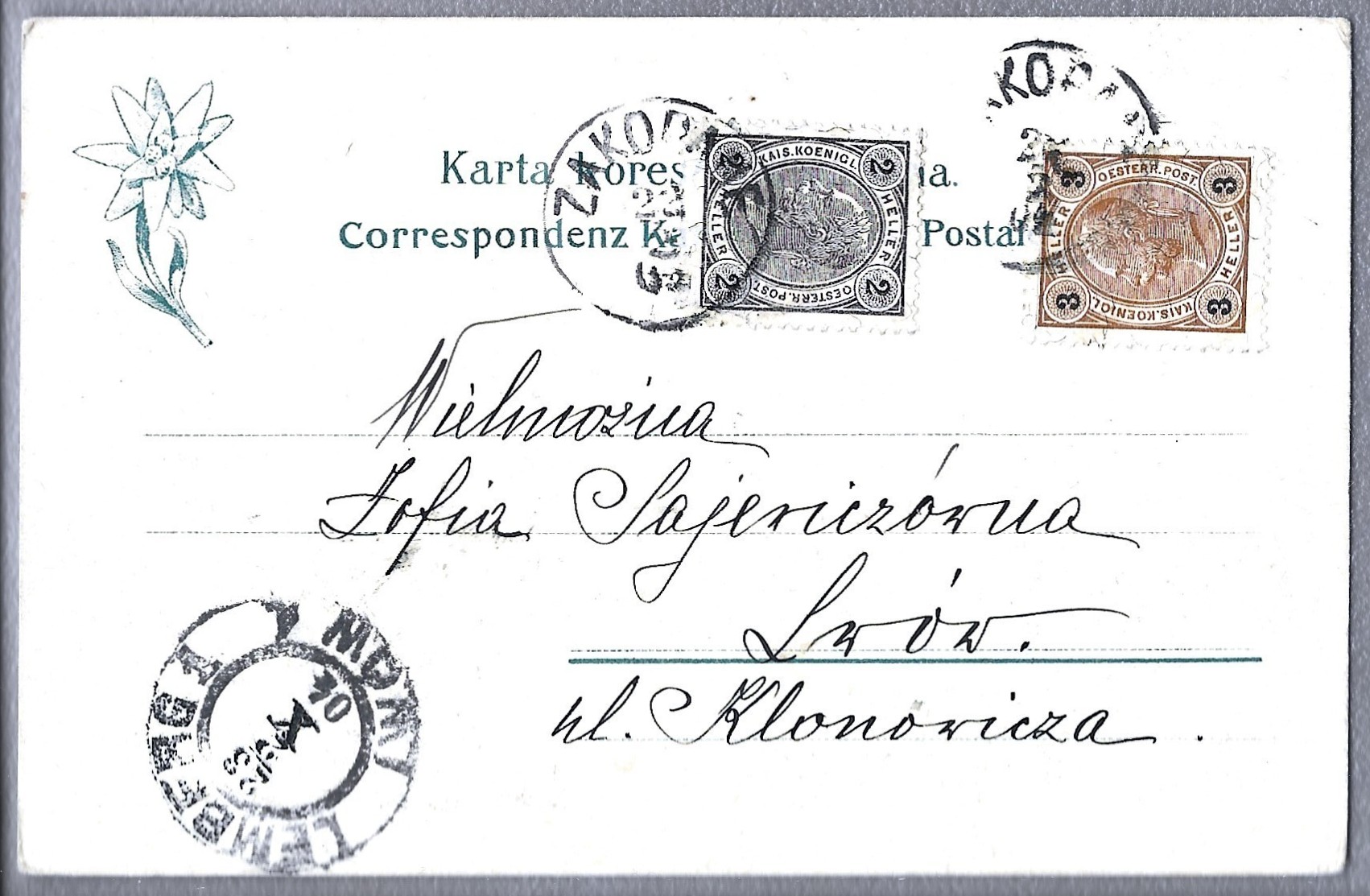 Pocztówka - Czarny Staw nad Morskiem Okiem, z Rysami, 1904 r.