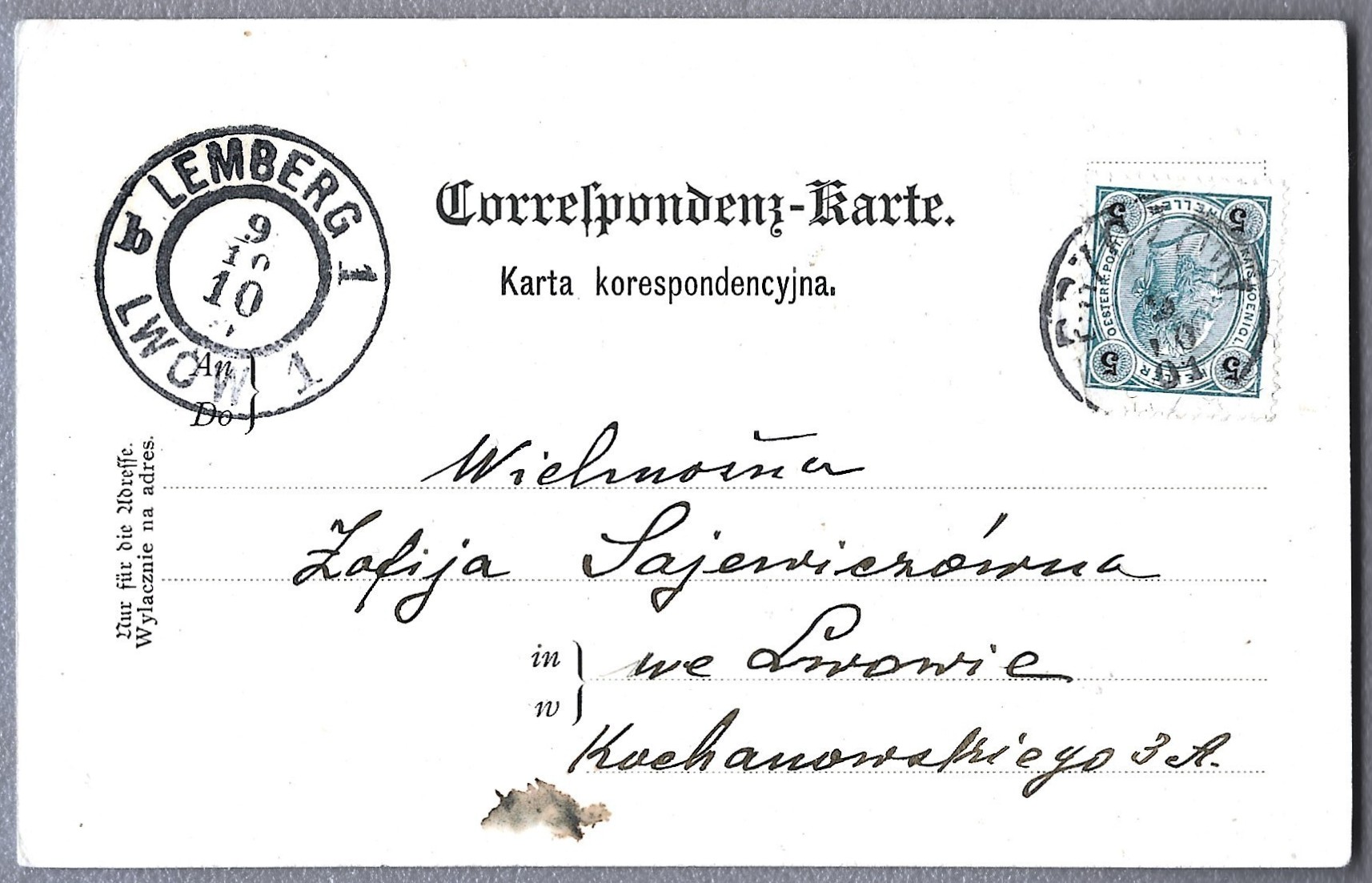 Pocztówka - Urząd gminy i szkoła w Brzozowie, 1910 r.