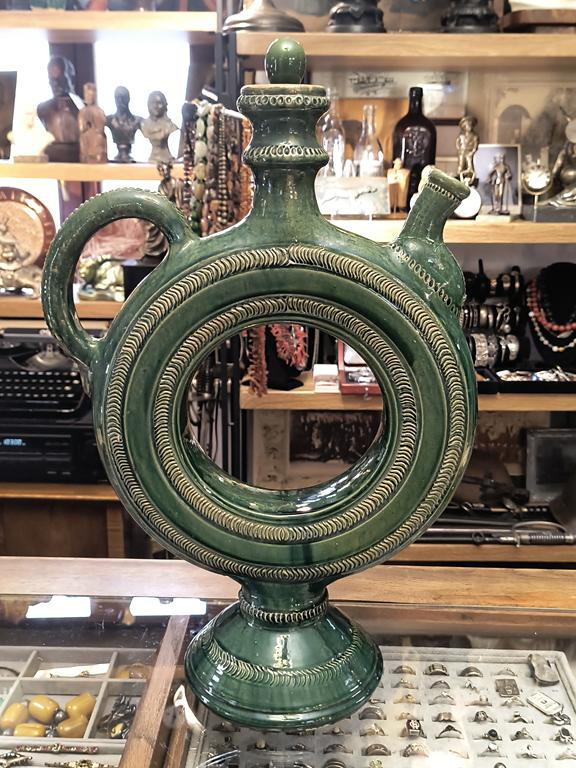 Duży dzban ceramiczny zielony