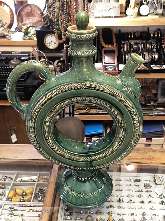 Duży dzban ceramiczny zielony