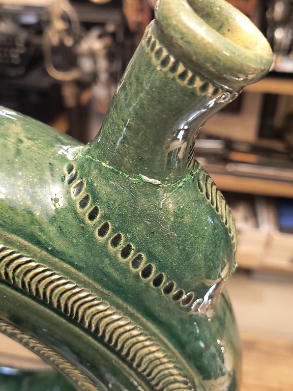 Duży dzban ceramiczny zielony