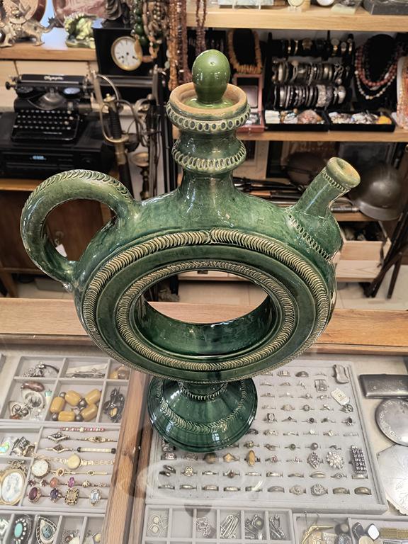 Duży dzban ceramiczny zielony
