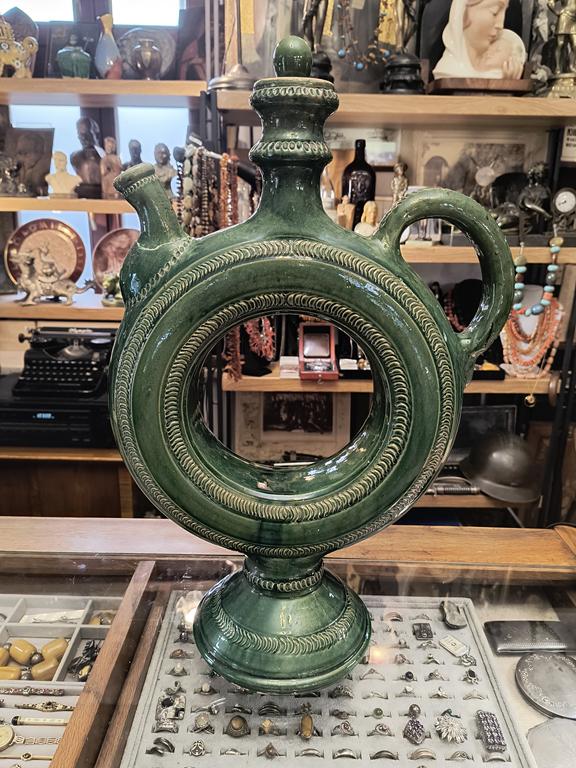 Duży dzban ceramiczny zielony