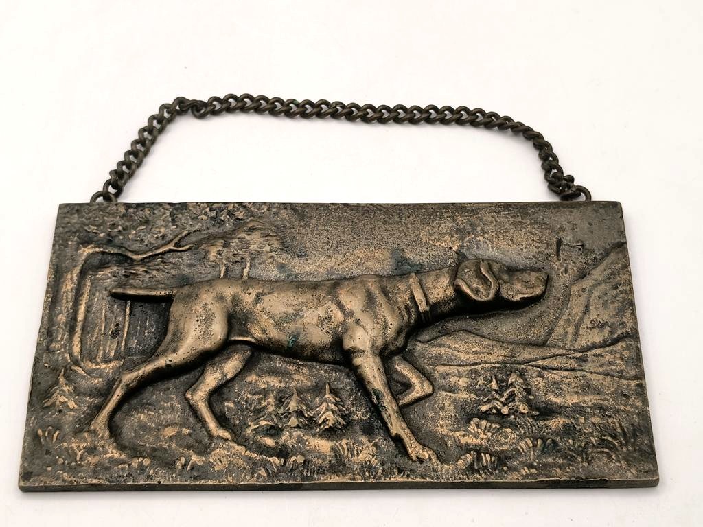 Plakieta z brązu – pies myśliwski
