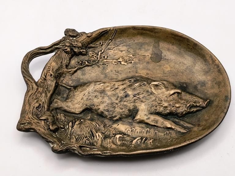 Plakieta z brązu z motywem myśliwskim - BERNDORF