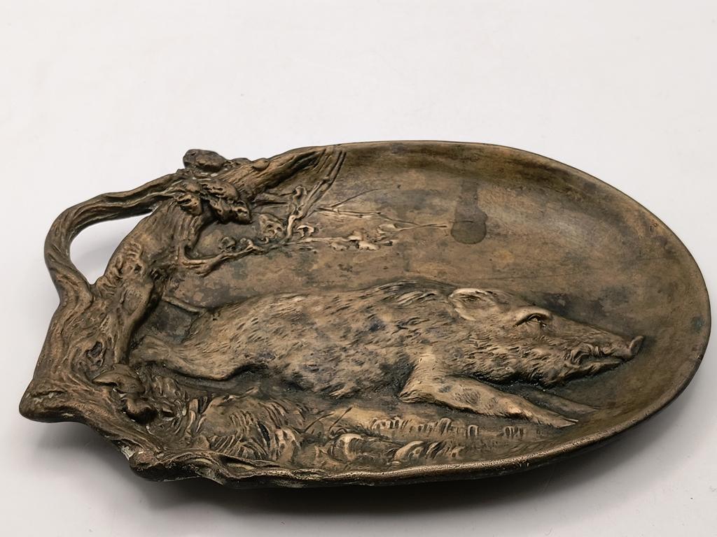 Plakieta z brązu z motywem myśliwskim - BERNDORF