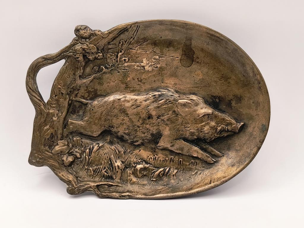 Plakieta z brązu z motywem myśliwskim - BERNDORF