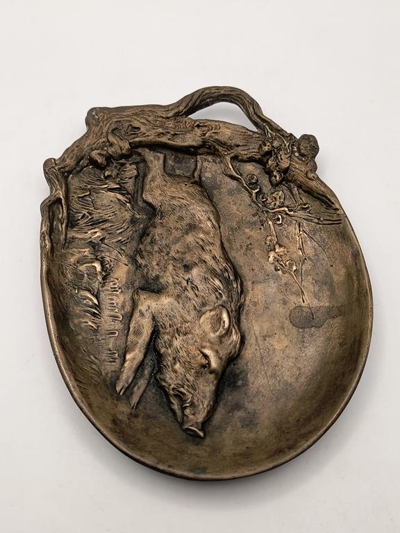 Plakieta z brązu z motywem myśliwskim - BERNDORF