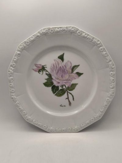 Talerz porcelanowy, róża La France - Rosenthal