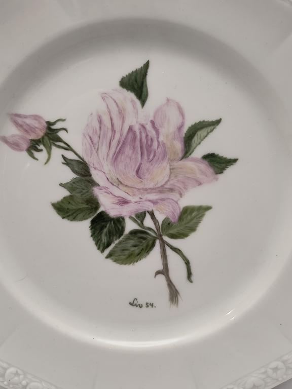 Talerz porcelanowy, róża La France - Rosenthal