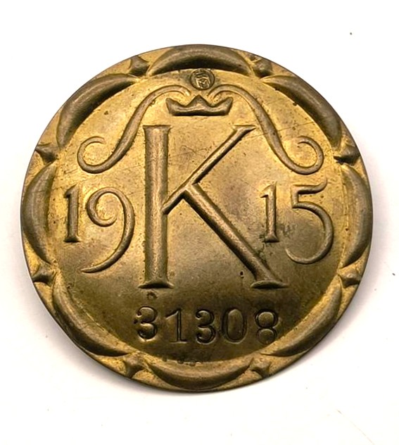 Oryginalna odznaka - przepustka TWIERDZA KRAKÓW, 1915 r.