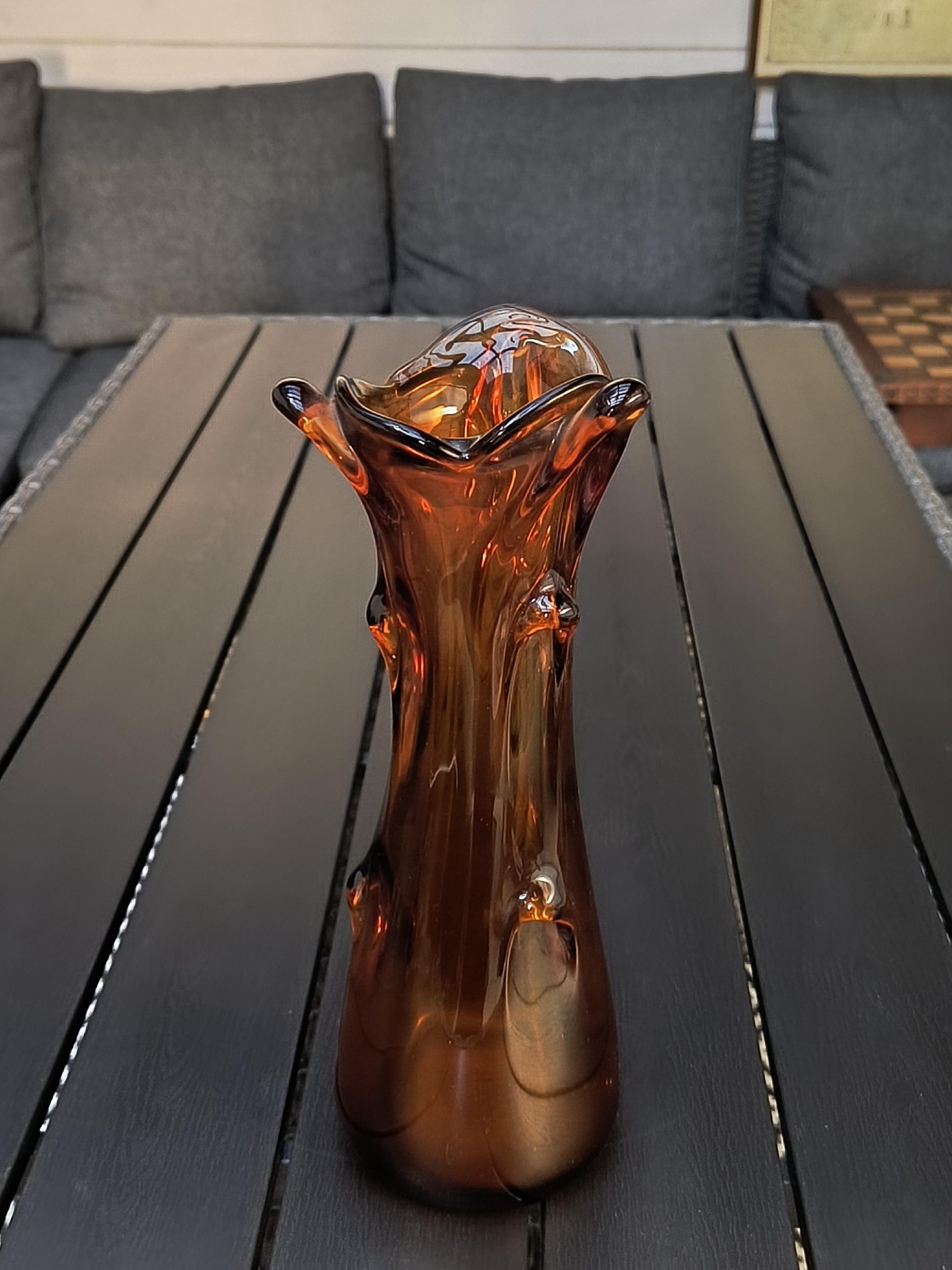 Wazon szklany miodowy sękacz - Huta Laura