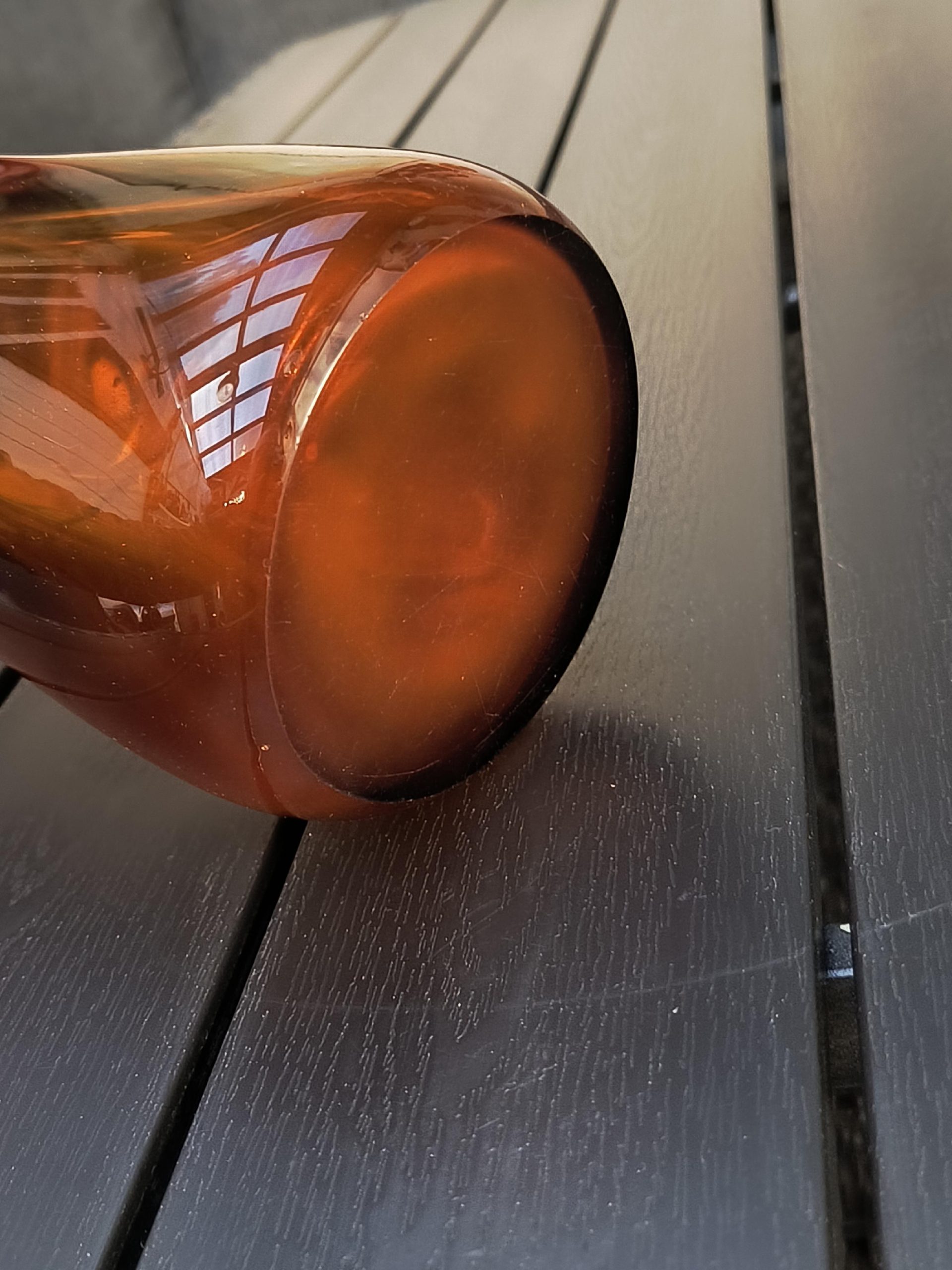 Wazon szklany miodowy sękacz - Huta Laura