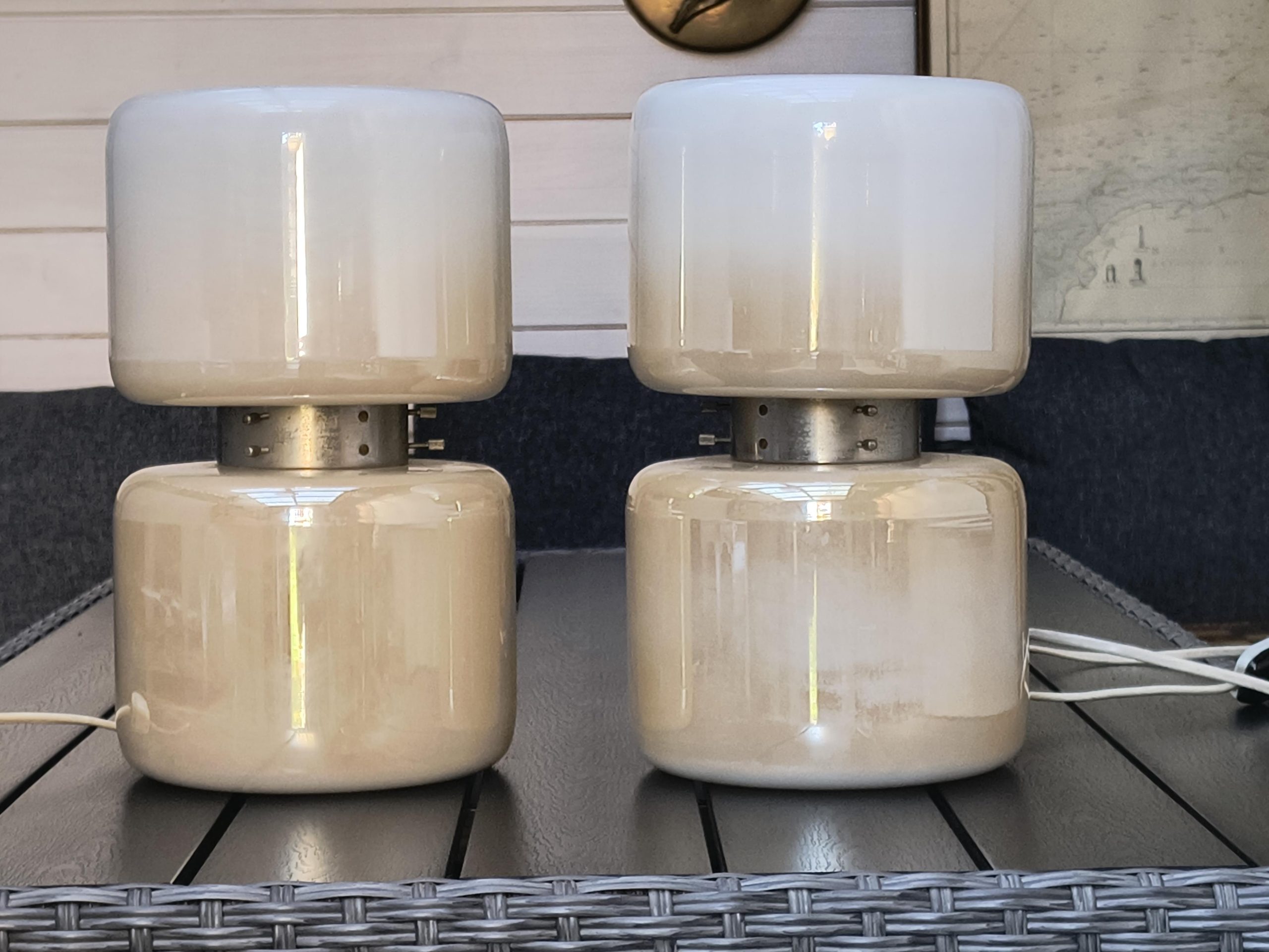 Zestaw szklanych lamp - VITROPOL, Białystok - PRL