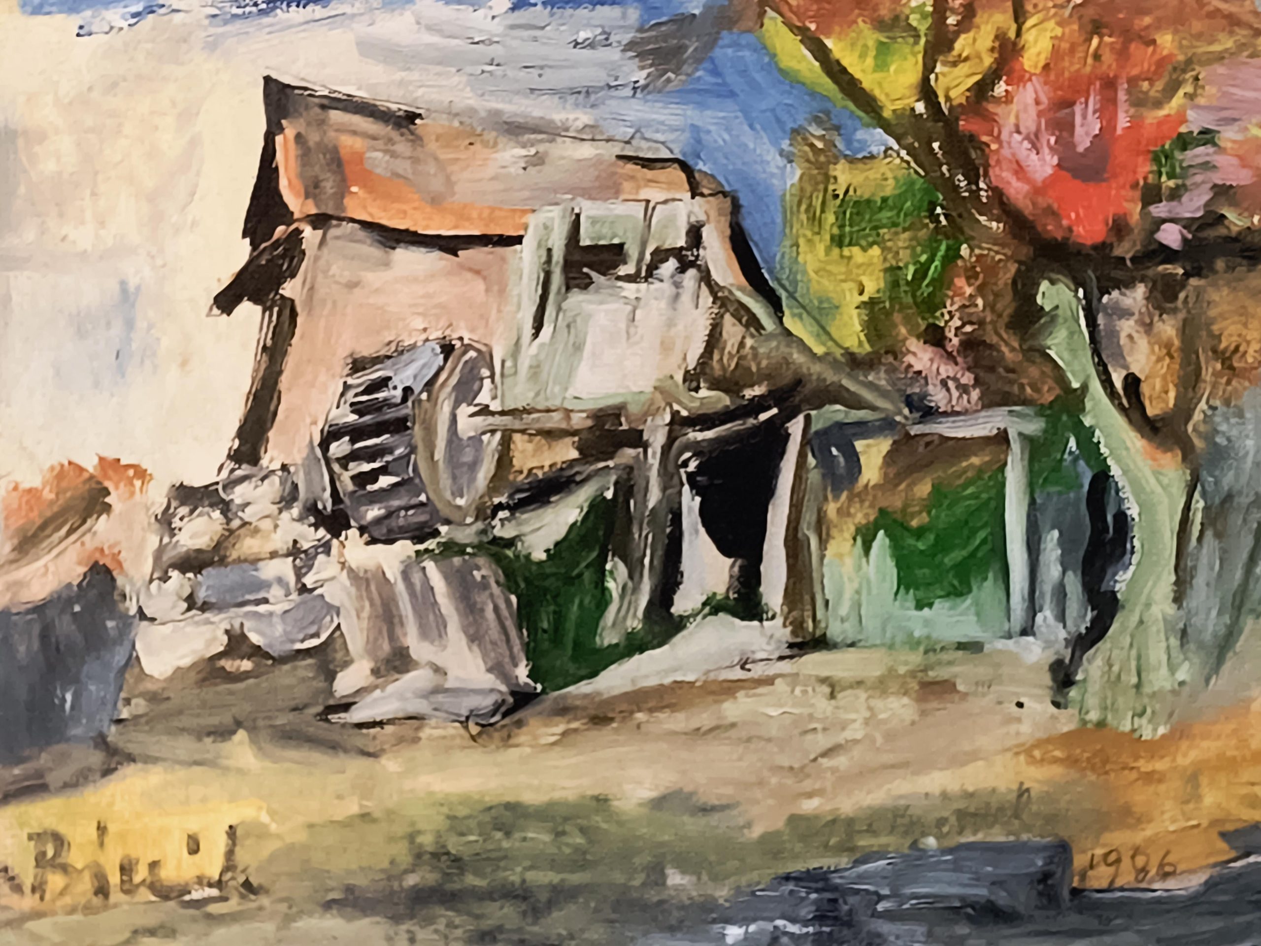 Obraz „Młyn w Zubrzycy / Zawoja” Ignacy Bieniek, 1988 r.