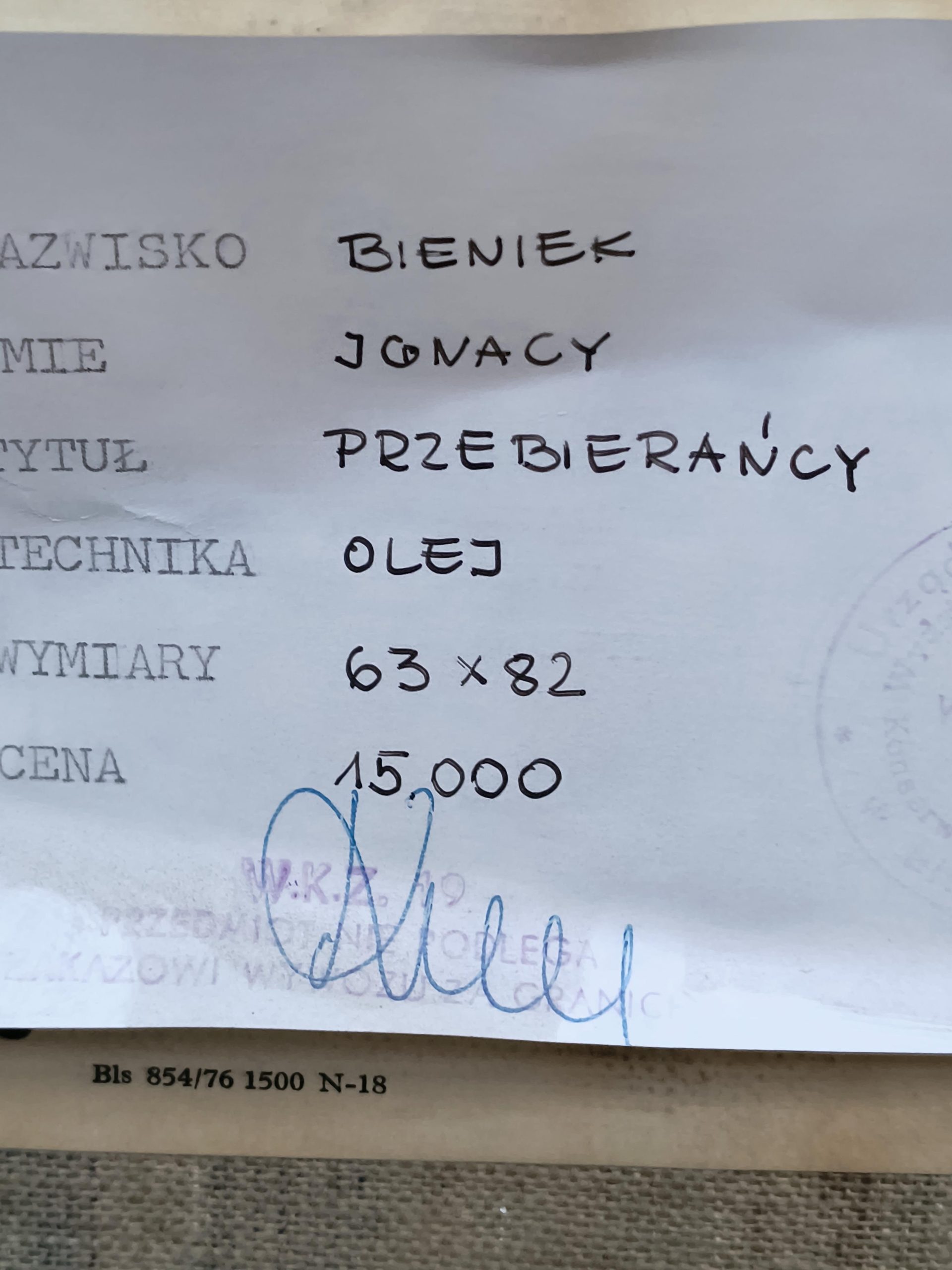 Obraz „Przebierańcy” Ignacy Bieniek, 1976 r.