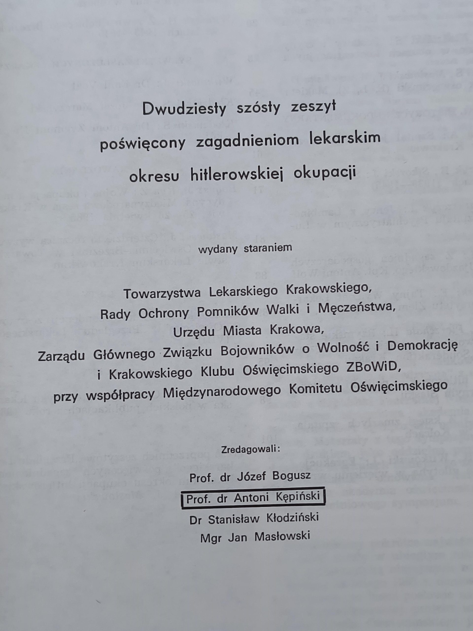 Czasopismo "Przegląd lekarski" Nr 1, 1986 r. - Oświęcim