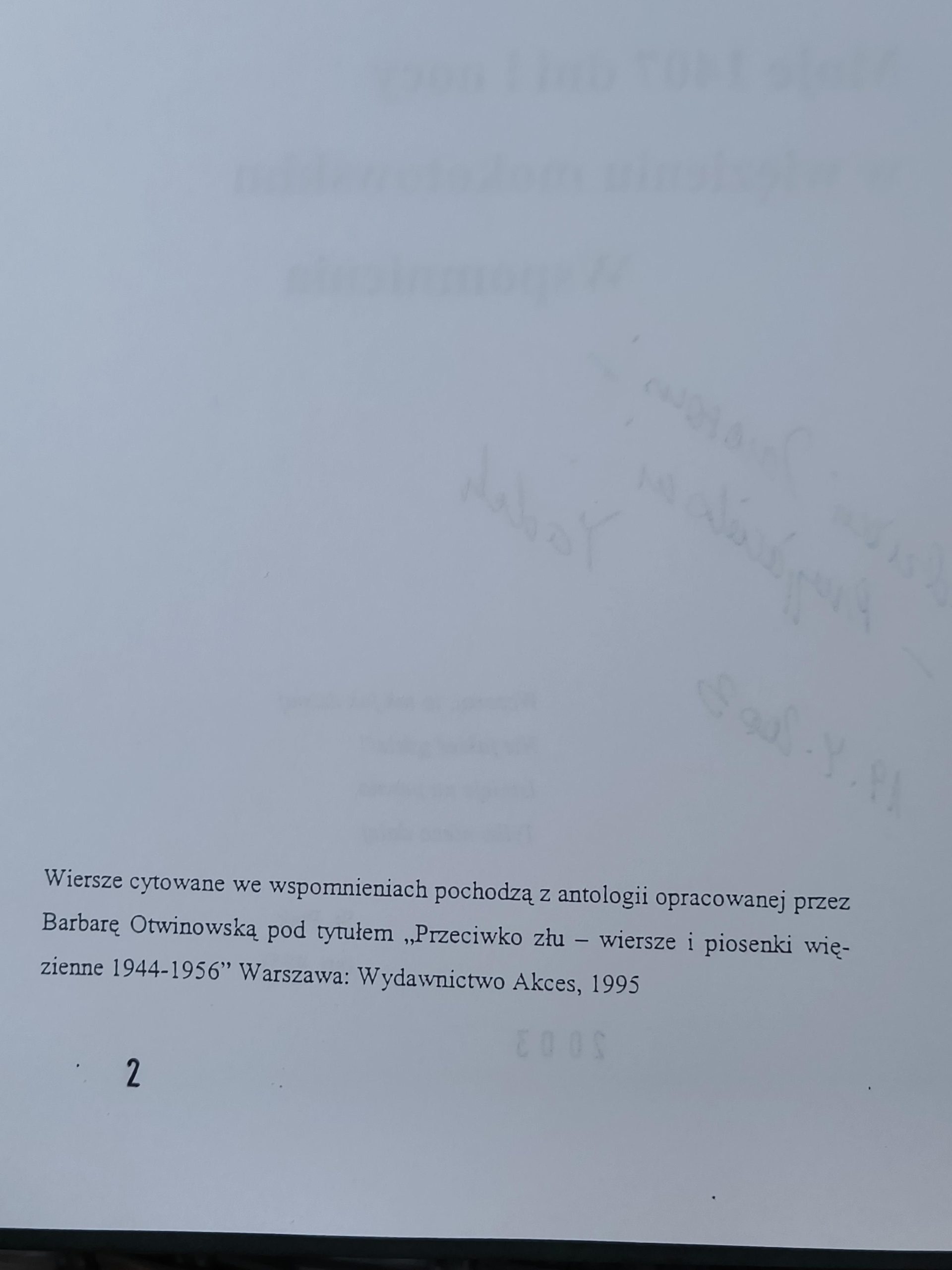 Książka "Moje 1407 dni i nocy w więzieniu mokotowskim. Wspomnienia" Tadeusz Denkowski, 2003 r. - z dedykacją autora