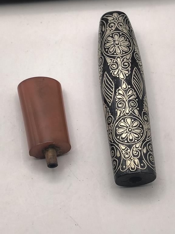 Cygarniczka z masy bursztynowej i drewna