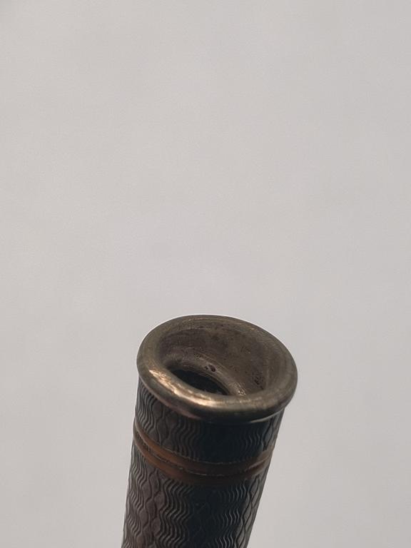 Cygarniczka z bursztynowym ustnikiem - ECHT SILBER u. BERNSTEIN