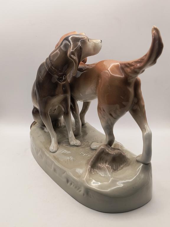 Figurka porcelanowa - psy myśliwskie - Royal Dux, Czechy, lata 50-te