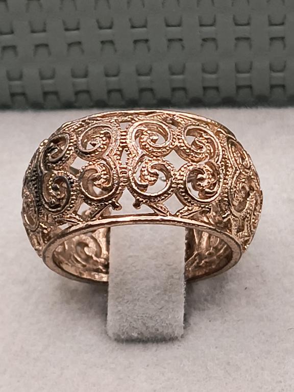 Miedziana obrączka ażurowa