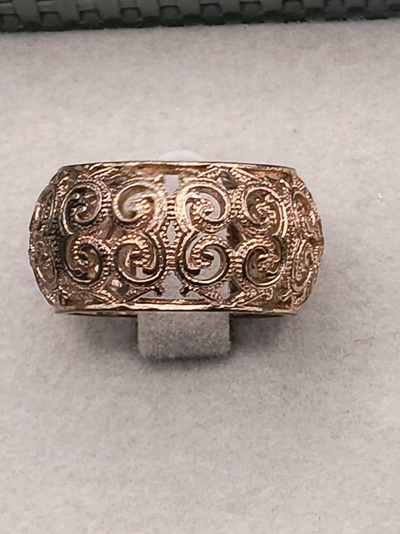 Miedziana obrączka ażurowa