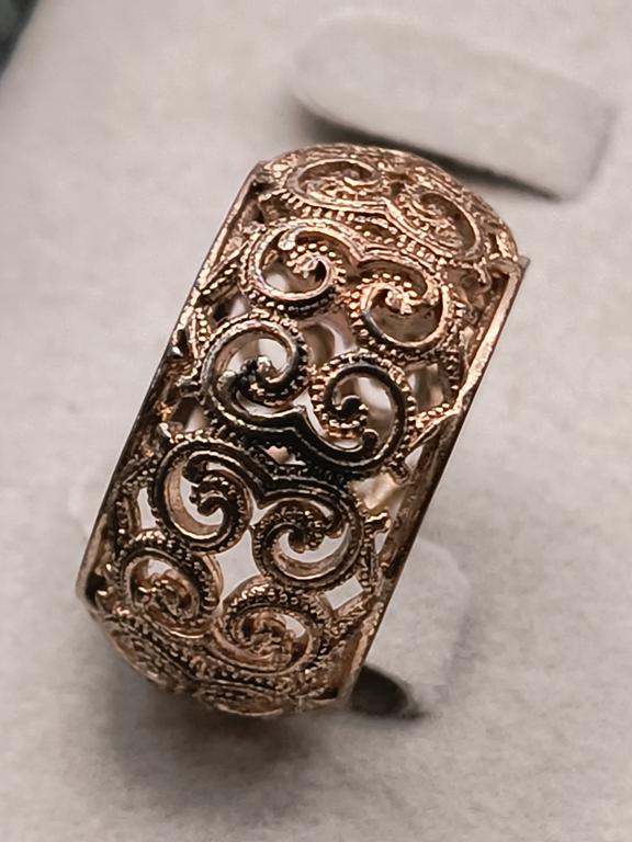 Miedziana obrączka ażurowa