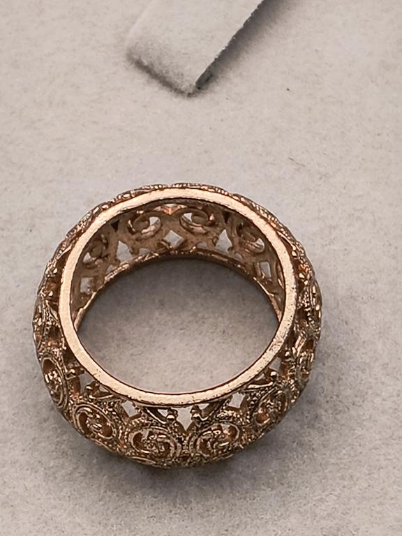 Miedziana obrączka ażurowa