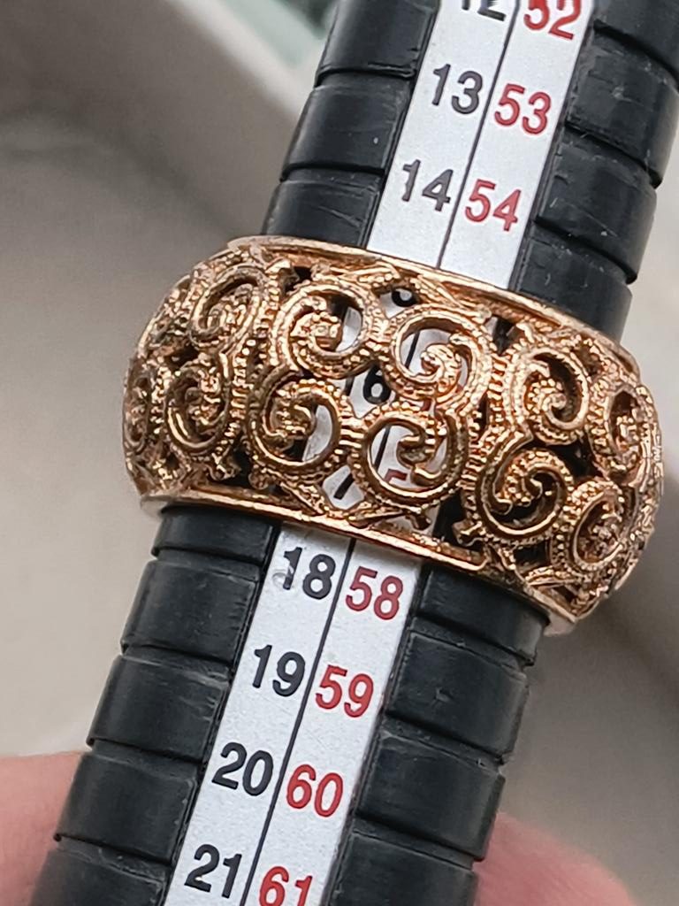 Miedziana obrączka ażurowa