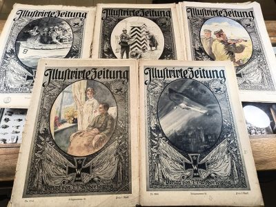 Zestaw oryginalnych gazet z okresu pierwszej wojny światowej - "Illustrirte Zeitung" 1916 r.