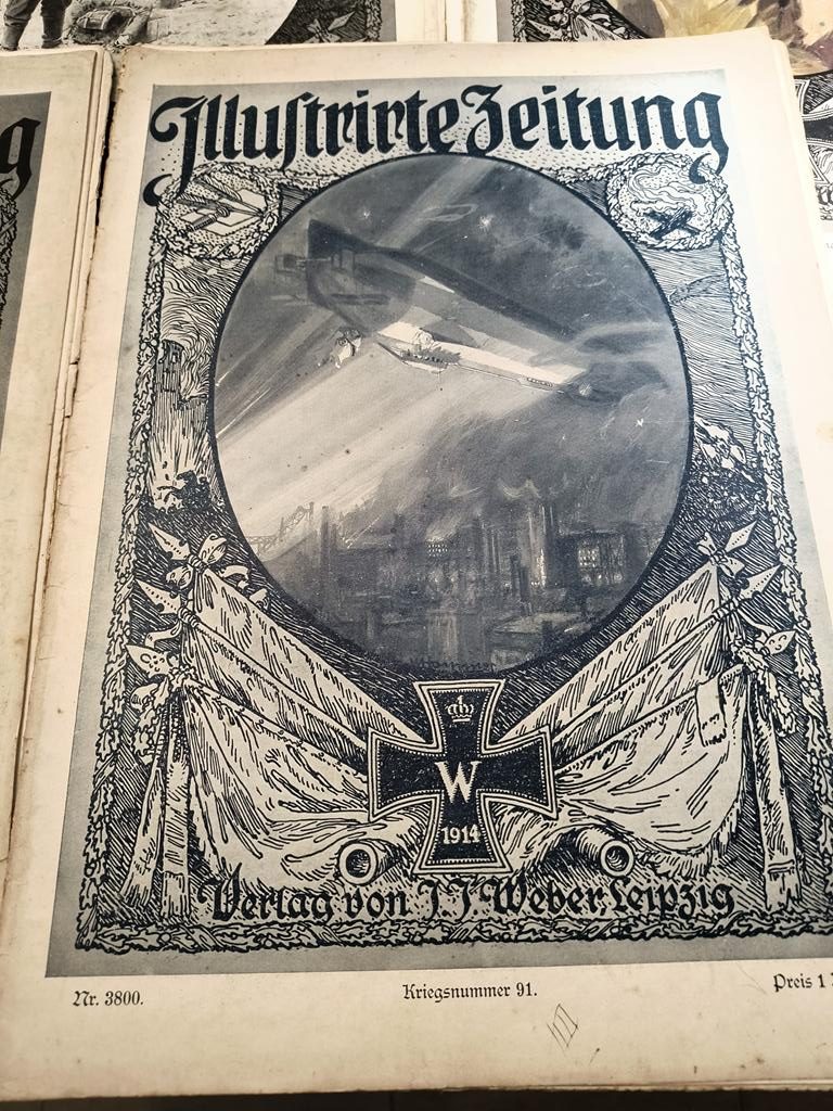 Zestaw oryginalnych gazet z okresu pierwszej wojny światowej - "Illustrirte Zeitung" 1916 r.