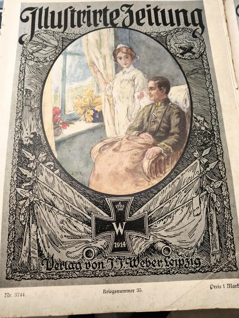 Zestaw oryginalnych gazet z okresu pierwszej wojny światowej - "Illustrirte Zeitung" 1916 r.