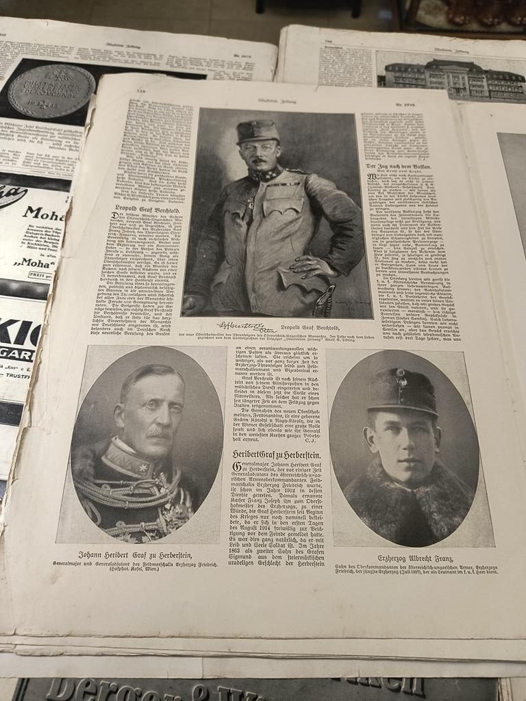 Zestaw oryginalnych gazet z okresu pierwszej wojny światowej - "Illustrirte Zeitung" 1916 r.