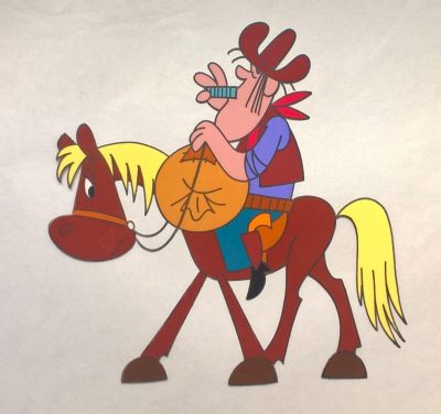 Folia animacyjna z bajki “Bolek i Lolek na Dzikim Zachodzie” – KOWBOJ NA KONIU