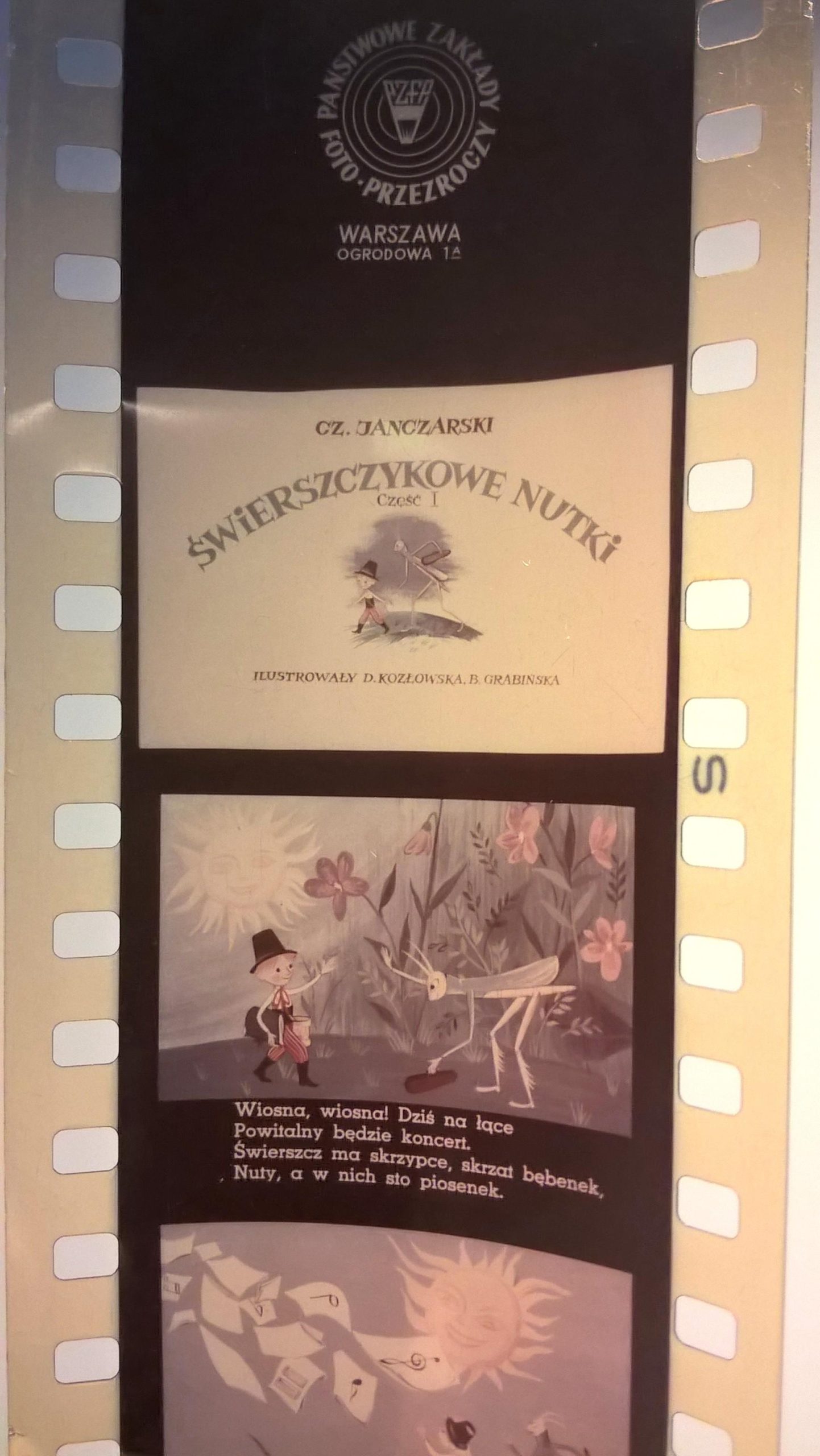 Bajka na projektor – przeźrocze „Świerszczykowe nutki” Czesław Janczarski, 2 części [38,39]